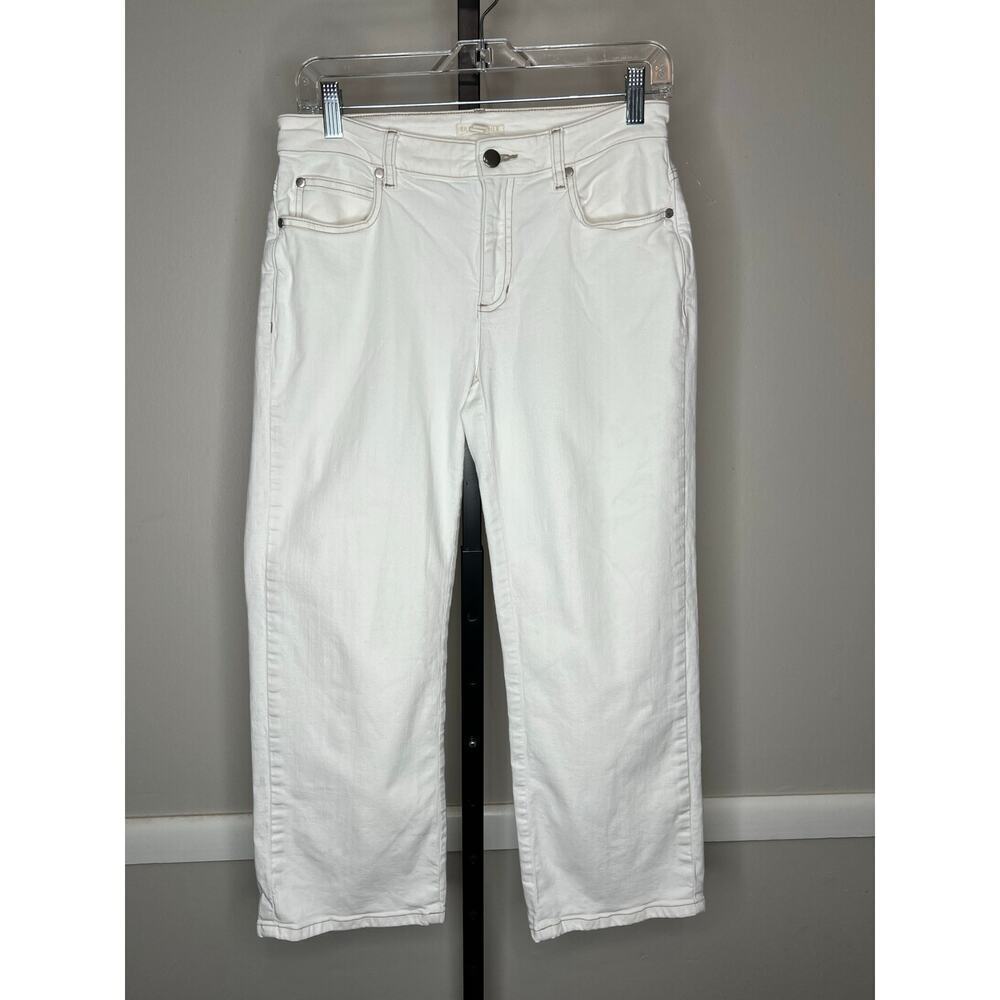 Eileen Fisher White Organic Cotton Straight Leg Jeans Size 2